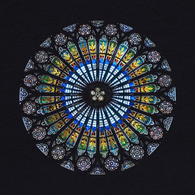 Strasbourg Cathedral France Mandala Stained Glass Window Art by twizzler3b